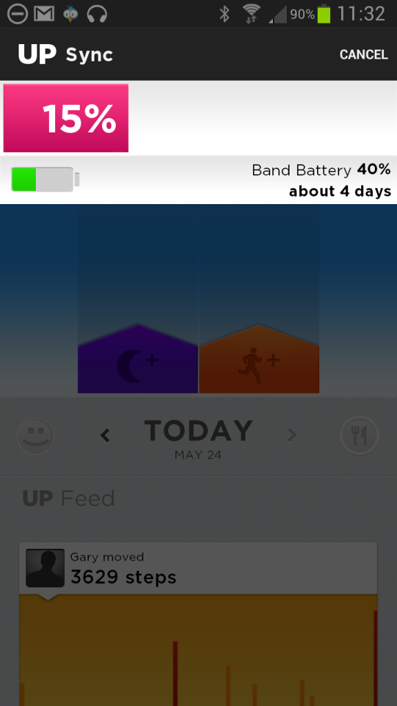 Downloading data from the Up to a phone Downloading data from the Up to a phone