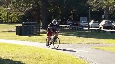 Gary Stark, on his bike. A very rare sight
